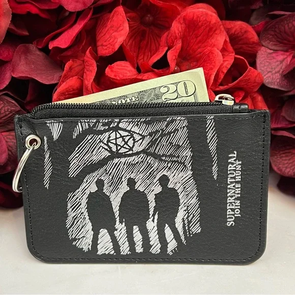 Supernatural Black Slim Zip Wallet Keychain - Picture 7 of 14